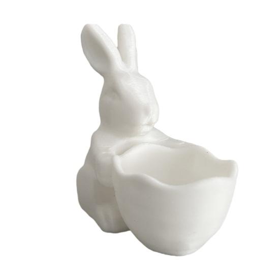 Великодній Зайчик Цукерниця 3D-друкований Кролик Тарілка для Закусок Декоративна Ваза для Десертів Горіхів для Великодньої Вечірки Настільний Декор для Дому