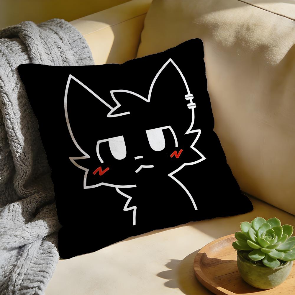 Cushion Cover  Washed Linen  Soft Breathable Decorative Case For Sofa Home BBoykisser Silly Cat Cute Pillow Cover