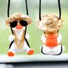 New Cute Duck Car Pendant Dangqiu Car Rearview Mirror Pendant Pendant Car Interior Accessories Women Perfume Handmade Duck