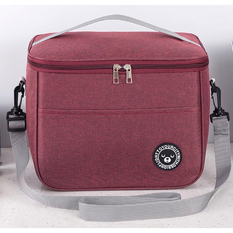 

Изотермическая сумка-холодильник большой вместимости, ручная, студенческая, дорожная, утолщенная 24*14*17cm/9.44*5.51*6.69in красный