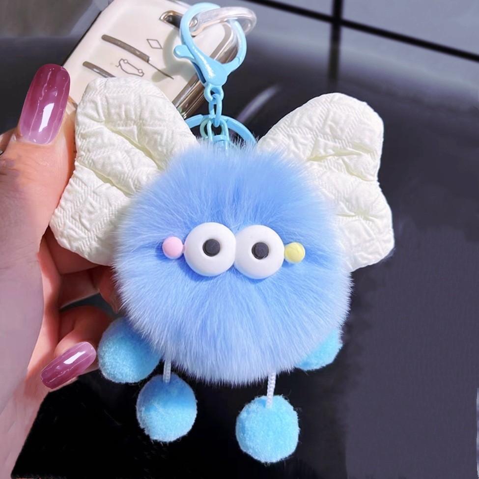 Rex Cute Rabbit Bow Briquettes Elf Action Bag Hanging Cartoon Plush Keychain Toy