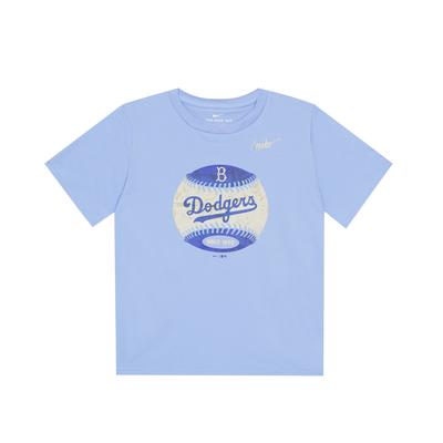 X Kolaboracja MLB Dziecięca Koszulka z Krótkim Rękawem z Nadrukiem Logo Baseballowego Los Angeles Dodgers Dziecięce Topy Błękitna 3Z3B7SAHL-LAD