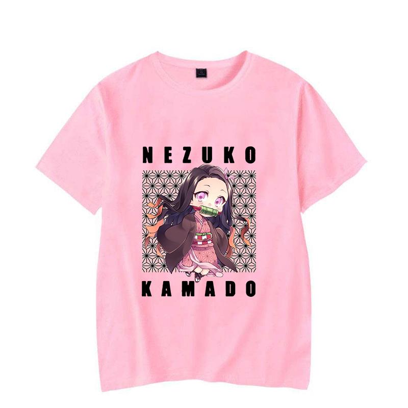 Anime Kamado Nezuko Print Short Sleeve T Shirts Men Shirts Summer Short Sleeved Male T-Shirts Comfy Soft Shirts Loose Tops