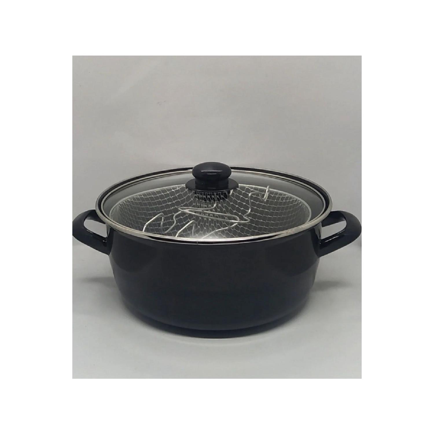 

26 Cm Large Size Enamel Frying Milk Yogurt Pot чорний