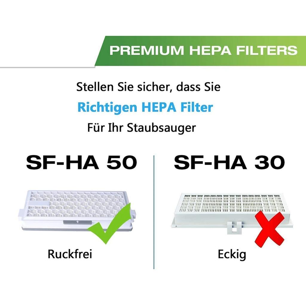 SF-HA50 HEPA AirClean 50 Filter för Miele Dammsugare Kompatibel med C1/C2/C3 S4/S5/S6/S8 Högeffektivt Ersättningsfilter