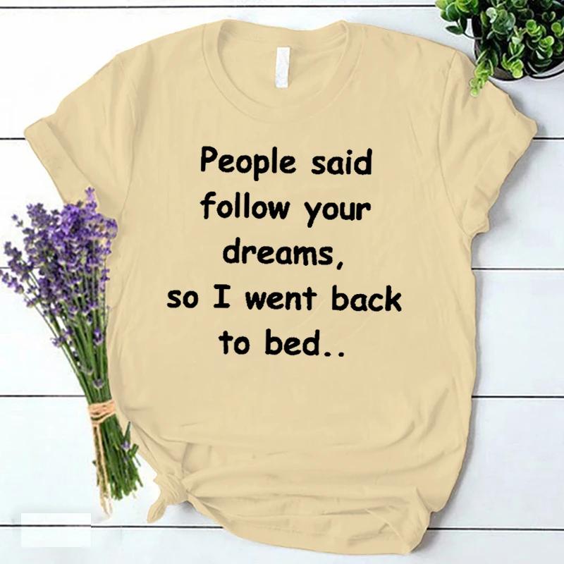

Back To Bed Print TShirt Funny Casual Harajuku Tees Grunge Y2k Top Femme Korean Fashion Clothes Graphic T Shirts Camisetas Mujer S