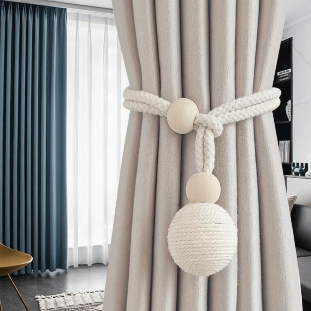 2Pcs Set No-drill Bohemia Curtain Tiebacks  Curtain Decor Organization
