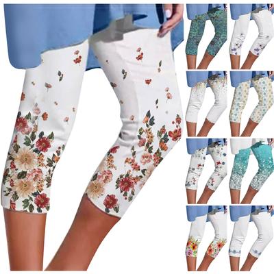 Women's Casual Leggings Tight Sexy Breathable Capris Printed Leggings