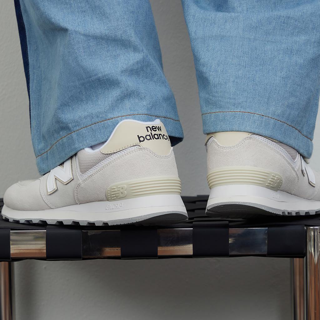 Neue New Balance 574 Schuhe 'Beige Weiß' U574FOG-D