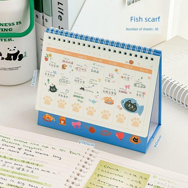 

Hakimi Week Notebook Student Calendar Notepad Daily Time Management Manual Self-Discipline Learning Notebook Fish scarf