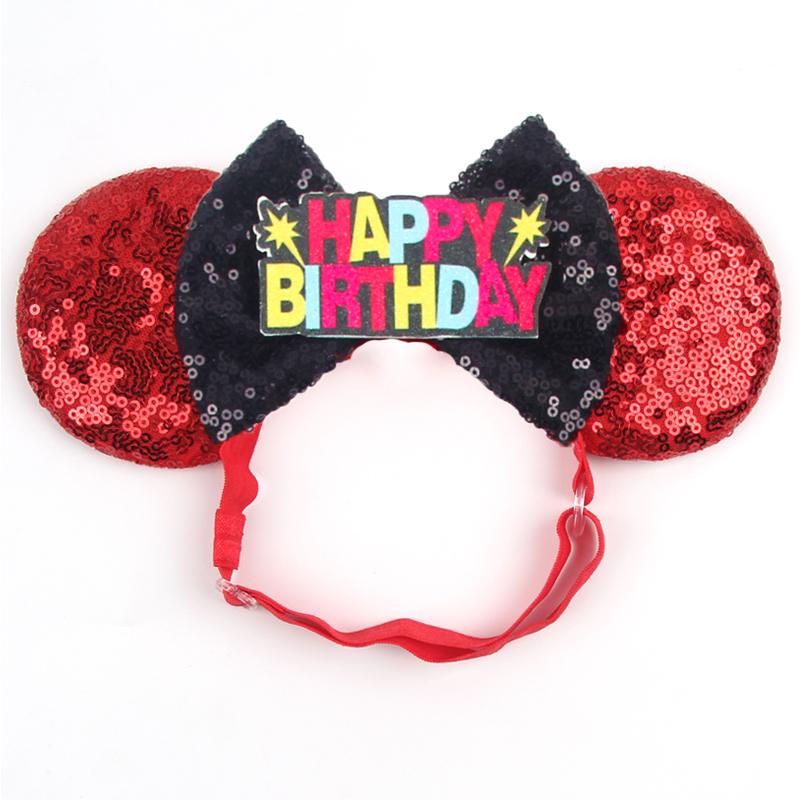 Disney Mausohren Verstellbares Elastisches Stirnband Für Baby Erwachsene Pailletten 5" Schleife Haarband Festival Party DIY Haarschmuck