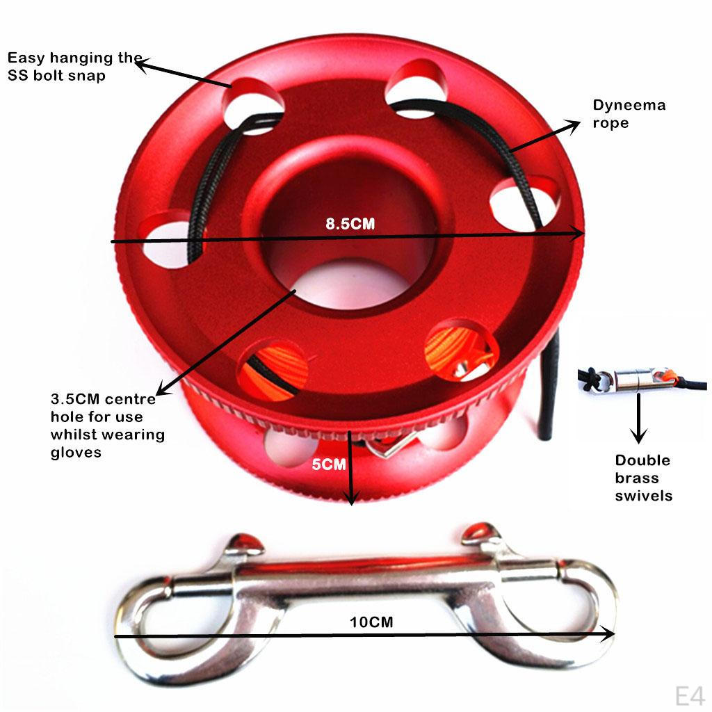 164ft Small Finger Spool for Scuba Diving Snorkeling - Lightweight Aluminum Alloy