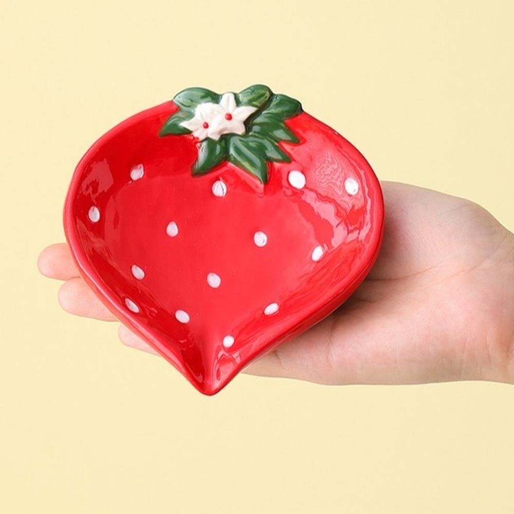 Tray Container Cute Ceramic Soap Box Watermelon Strawberry Soap Tray Decorative Portable Luxury Style Storage Plate Girls Gift