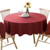 Round Tablecloth, Water-Repellent, 200cm Diameter, Stain and Spill Resistant, for Dining Room, Kitchen, and Parties, Red