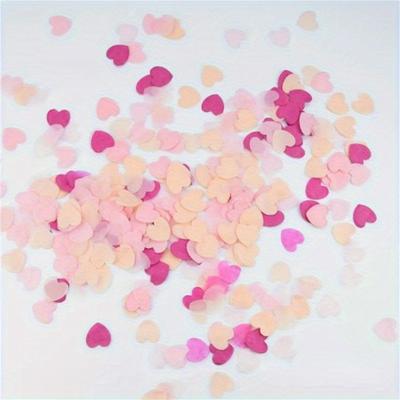 2Packs Solid Color Heart Confetti DIY Love for Wedding Party Table Decorative Supplies