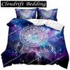 3D Print Dream Catcher Duvet Cover Feather Purple Dream Catcher Bedding Symbol Exotic Polyester Double Queen King Quilt Cover