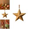 Christmas Tree Wooden Acorn Star Decor With Gold And Red Ornaments For Festive Decor
