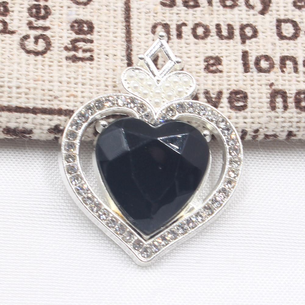 New 10 Piece 22 * 30mm Peach Heart Rhinestone Pearl Alloy Flat Bottom Button DIY Phone Case Hair Accessories Gift Box Clothing D