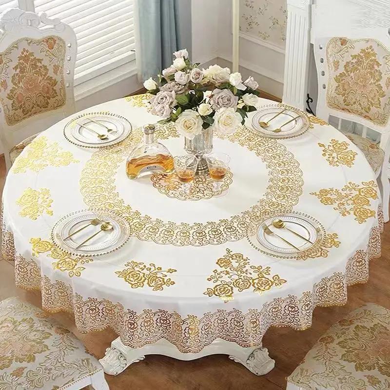 Thickened Circular Square Tablecloth Waterproof Oil Proof Washable PVC Desk Mat Simple Table Cloth for Household Dining Tables