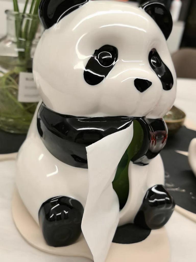 Ceramic Panda Tissue Box Living Room Tissue Boxes Wet Wipes Dispenser Creative Living Room Ornaments Creative Napkin Paper Box