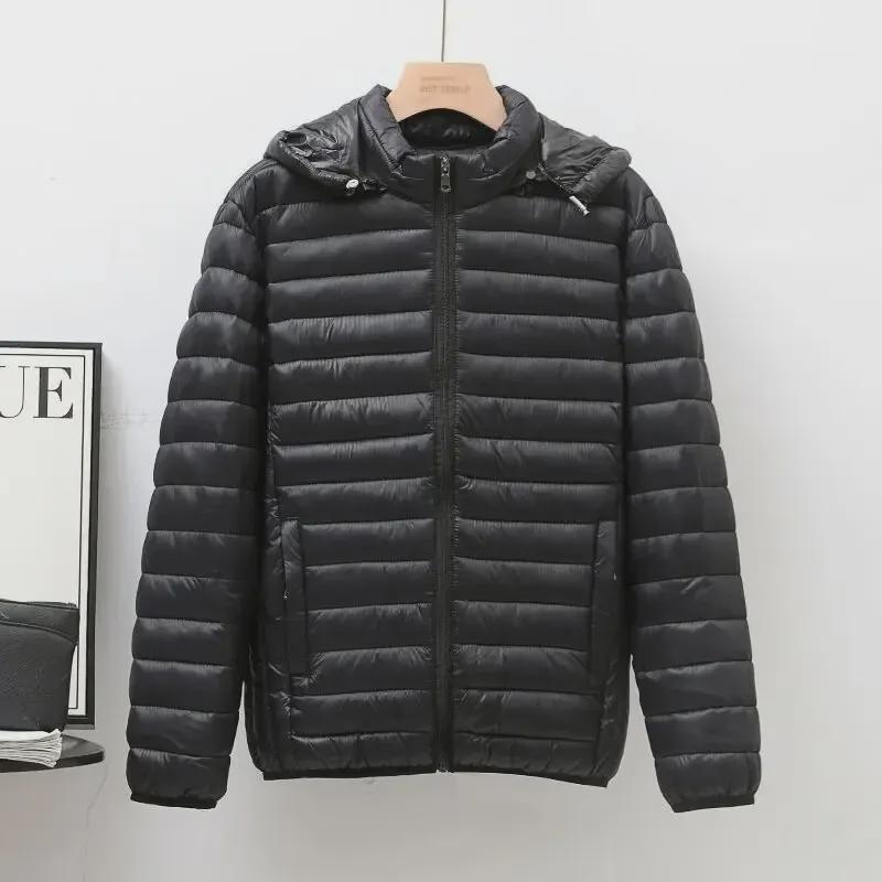 Men's Off-Season Cotton-Padded Jacket: Lightweight Down, Large Sizes for Middle-Aged and Young Men, Thick Winter Jacket