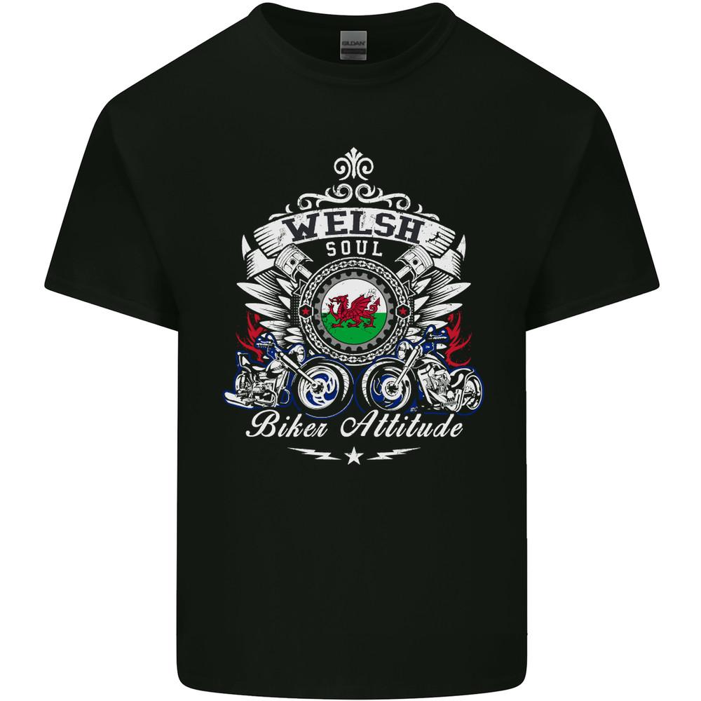 

Welsh Soul Biker Attitude Bike Motorcycle Mens Light Cotton T-Shirt 2XL