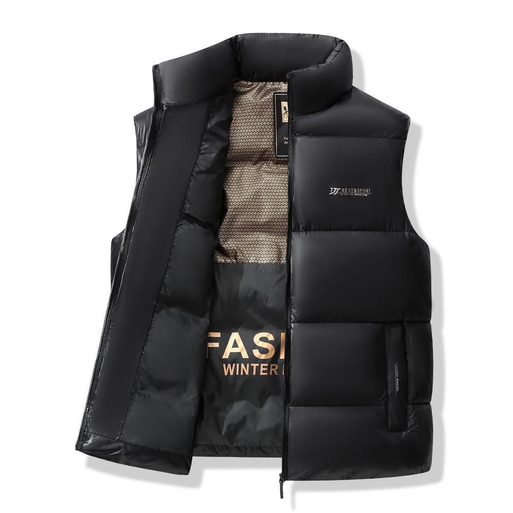 New Men's Cotton Vest, Warm and Thick Sleeveless Cotton Vest, Casual Sports Outdoor Men's Clothing, Shoulder Cutting