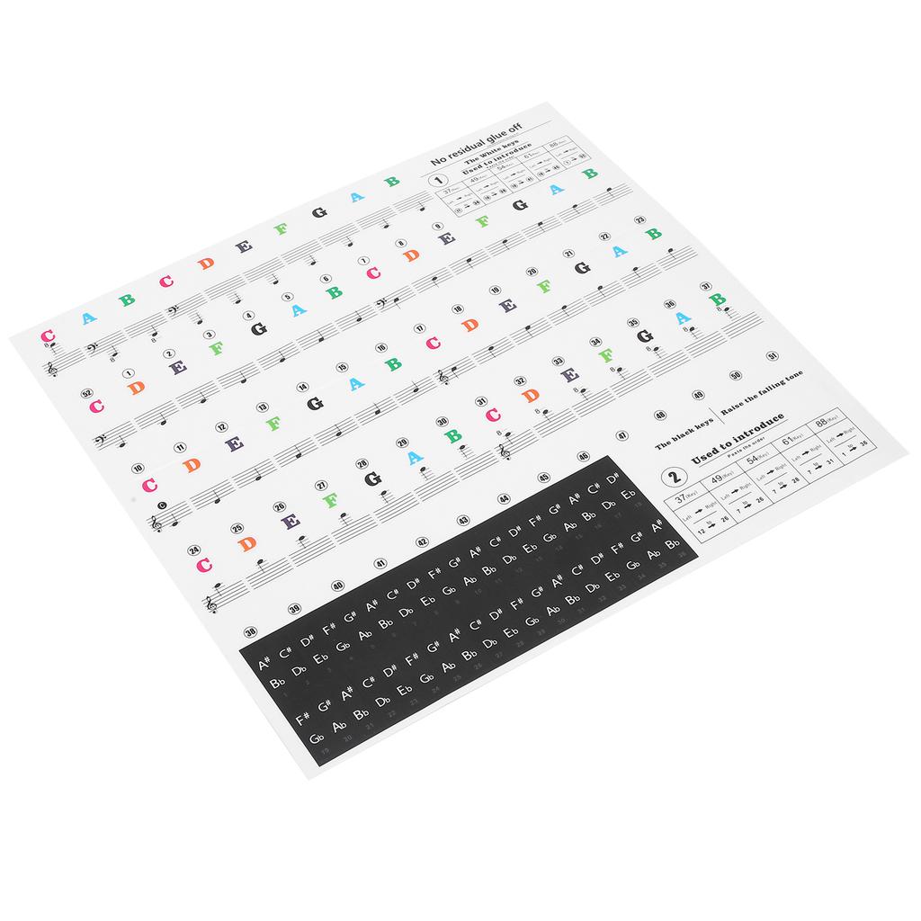 Piano Sticker Electronic Piano Removable Keyboard PVC Adhesive Staff Intonation Labels
