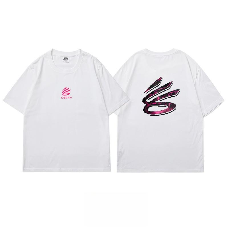 Curry Playoff G7-50 Points Western Champion Commemorative Men's Short-sleeved American Alphabet Print Basketball Sports T-shirt