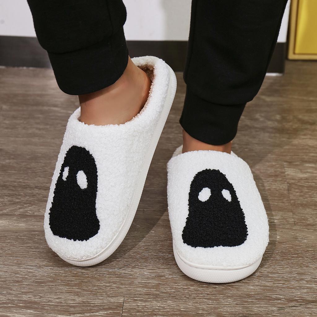 Halloween new home slippers warm men's and women's slippers support sticker code