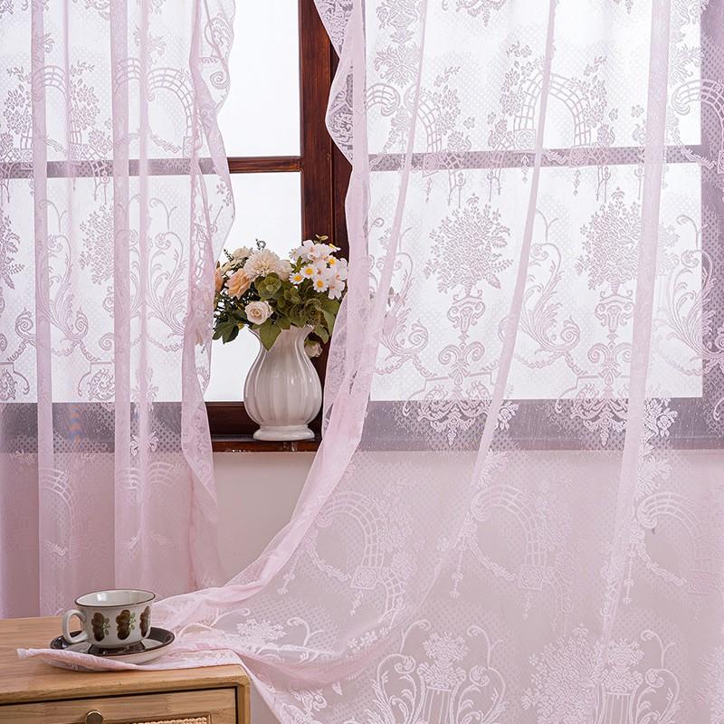 TK French Ruffle Sheer Curtain Bedroom Living Room Lace Fabric Window Door