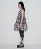 Cecese Tiered Ruffle Check Dress Black