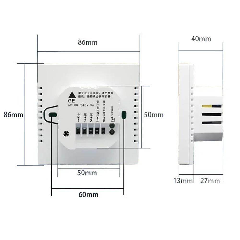 Floor Heating System Digital Thermostat 8.6*8.6*4cm Child Lock Thermostat For Safety Thermostat Child Safety Lock
