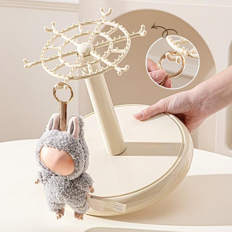 Transparent Rotating Display Box for Labubu Pendant Display Cabinet Large Capacity Dustproof Plush Doll Blind Box Display Case