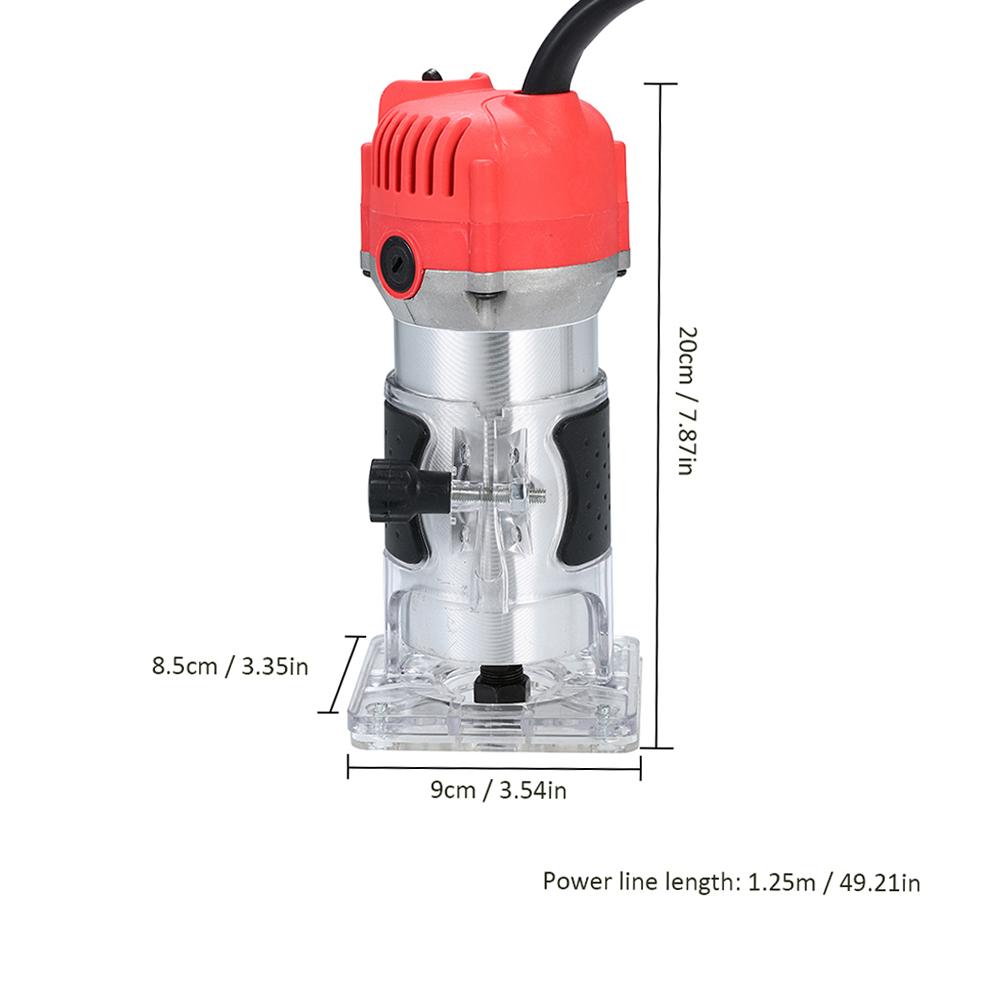 220V 800W Trim Router 30000rCelsiusmin with Transparent Base     Wood Laminate Electric Trimmer Compact Palm Router Corded for Woodworking Trim