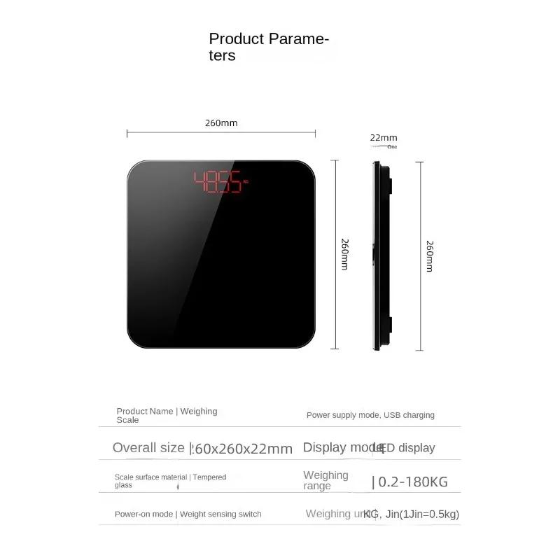 Girls' Smart Scales Weighing Scale Precise and Durable Rechargeable Body Scales Electronic Scales for Home Use