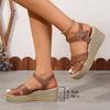 Summer Women's White Platform Sandals Buckle Strap Wedge Sandals Woman Lightweight High Heeled Beach Shoes Sandalias Mujer