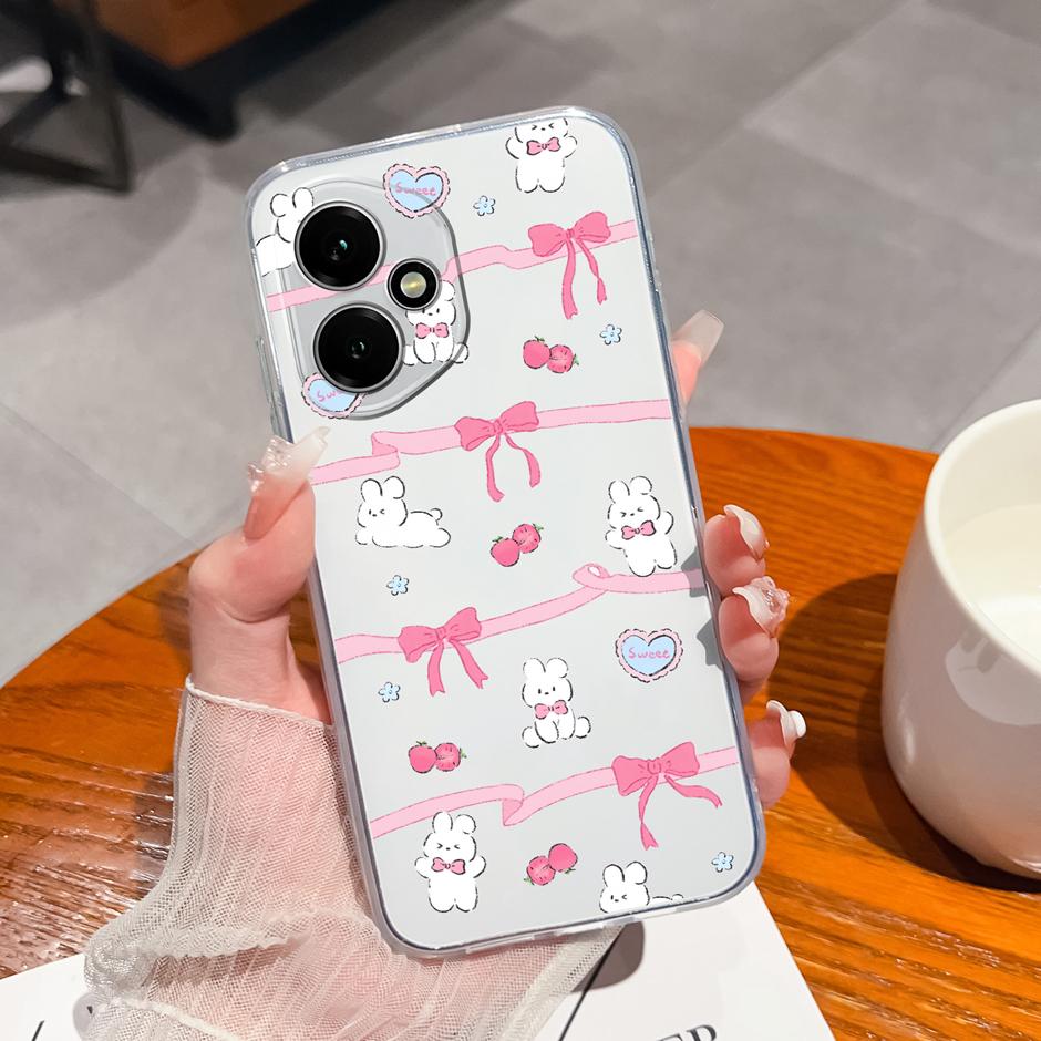 For Honor 400 Pro Lite 5G Case Pretty Flowers Transparent TPU Bumper Protective Cover For Honor400Pro Fundas Honor400Lite Coque