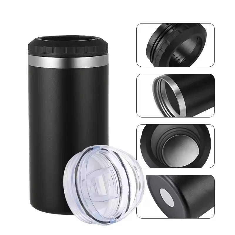 16oz Coffee Cup Stainless Steel Vacuum Flask Double-Lid Insulated Travel Mug Gift for Home Office School