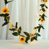 2M 20LED Sunflower String Lights Artificial Green Leaf Fairy Lights Holiday Garland For Garden Wedding Party Home Decoration