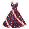 Women Sleeveless Vintage Swing Dress with Star and Firework Print Classic Midi Length Summer Sundress