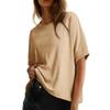 JPNTKY Women's Fashion Casual Solid Color Print O-Neck Short Sleeve Blouses & Shirts