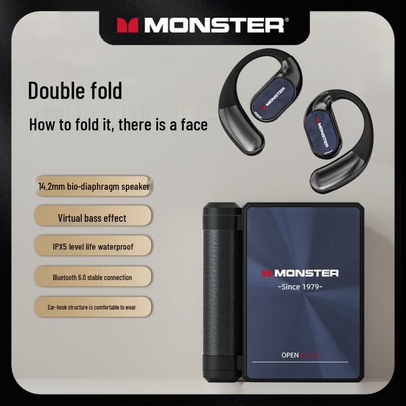 Cuffie sportive Monster AC530 con gancio per l'orecchio e cancellazione del rumore