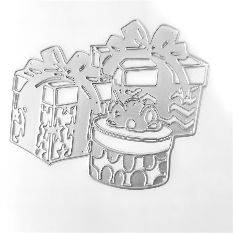 

Подарочная упаковка из трех предметов, художественный фон, скрапбукинг, металлические штампы, трафареты для DIY альбома, декор бумажных карт серебряный