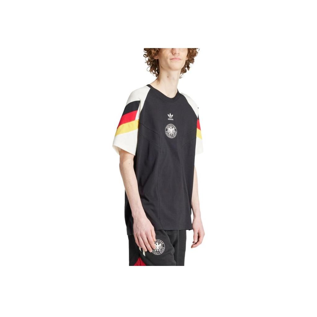 Adidas Originals Germany Euro Cup Comfort Jersey with Round Neck and Short Sleeves Men Tops Black IY7052