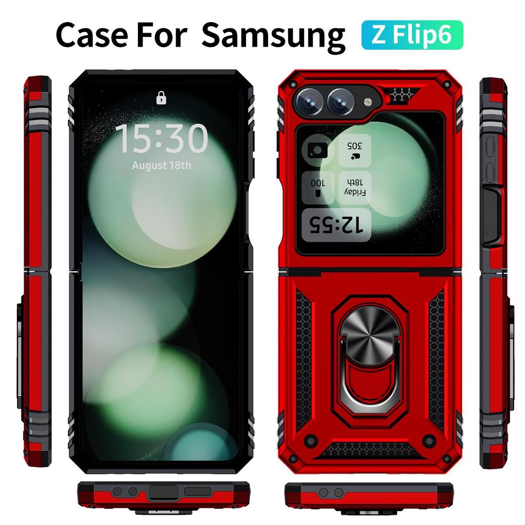 Samsung Z Flip6/7 Voják Anti-drop Magnetický kryt telefonu s krytem se stojánkem