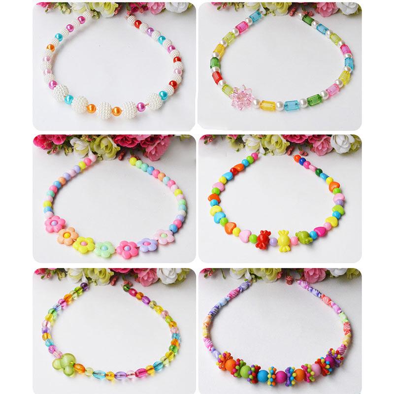 Children Amblyopia Candy Colors DIY Wear Beads For Bracelet Kids Toys Geometric Shape Personalized Jigsaw Puzzle