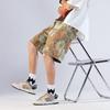 Sommer Lose Shorts Paar Beliebte Vielseitige Casual Gerade Capris Herren Blume Ölgemälde Strand Shorts