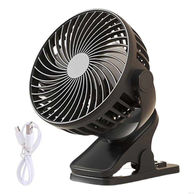 M6CB Travel Fan with 360 Degree Rotation and Three Speed Settings Quiet Desk Fan