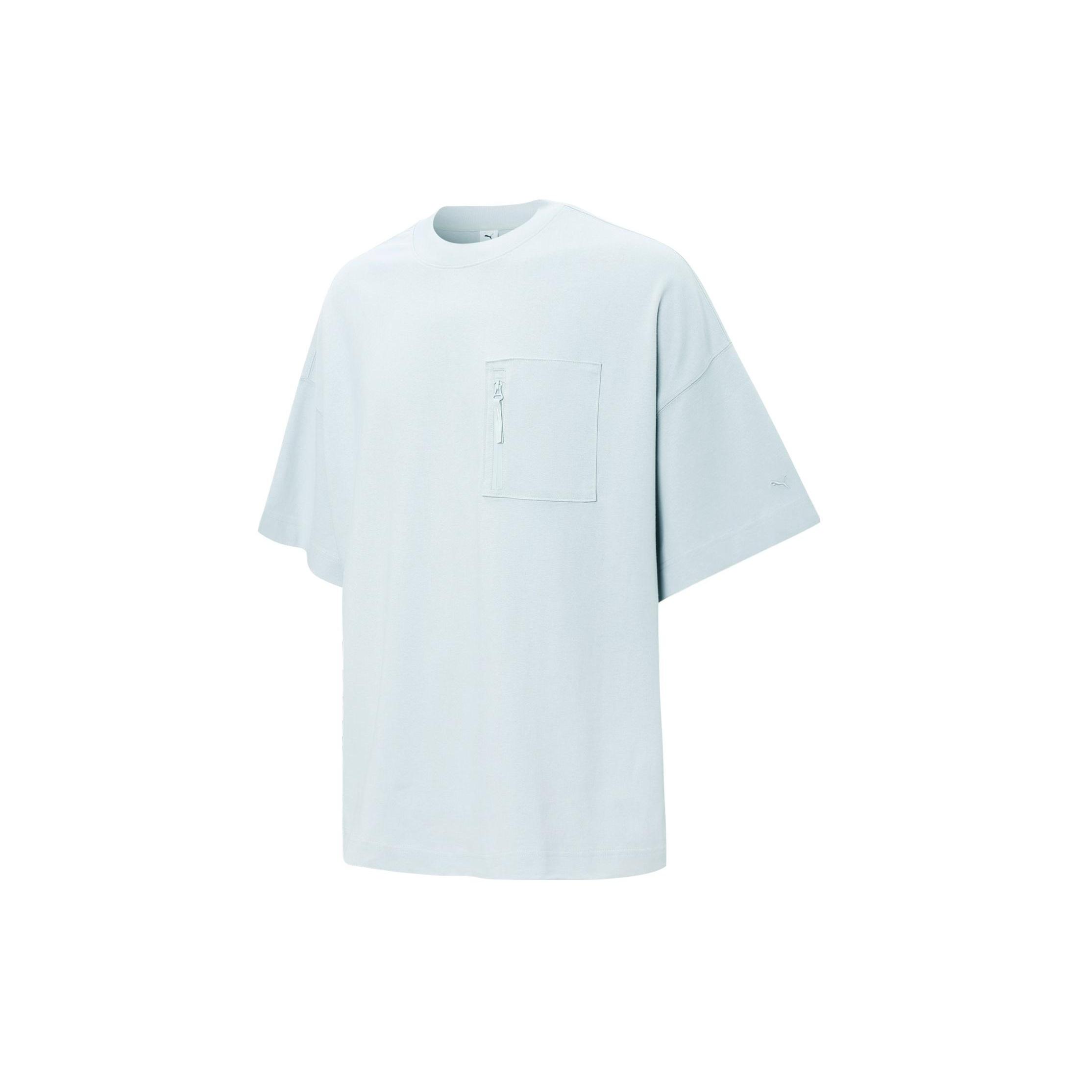 PUMA Logo Pocket T-Shirt  Light Blue  Men s 534670-62 XS